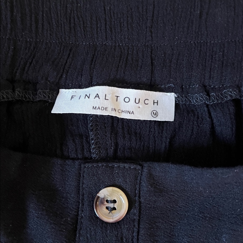 Final Touch Black Button-Front Mini Rayon Skirt M… - image 3